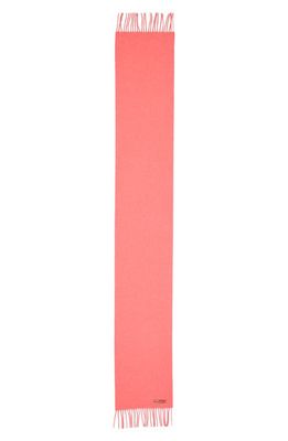 Acne Studios Canada Wool Fringe Scarf in Fluo Pink Mlange