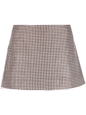 Acne Studios check-pattern mini skirt - Brown