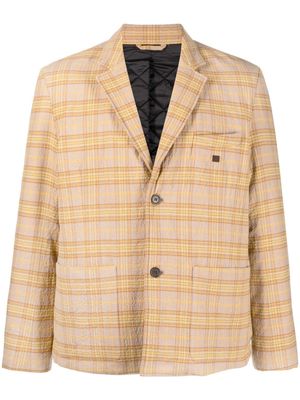 Acne Studios check-pattern stretch-cotton blazer - Brown