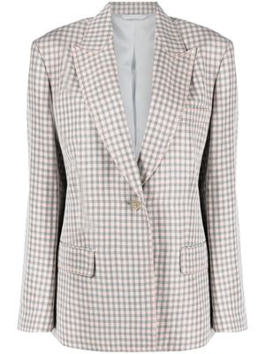 Acne Studios check-print single-breasted blazer - Pink