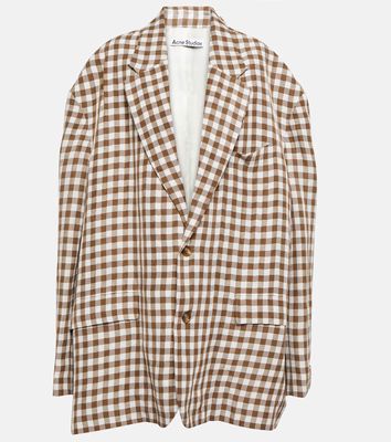 Acne Studios Checked oversized linen-blend blazer