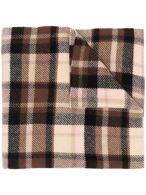 Acne Studios checked wool scarf - Brown