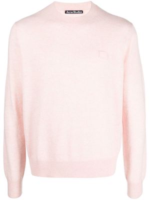 Acne Studios chest logo-patch knit jumper - Pink