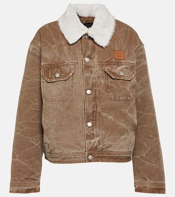 Acne Studios Cotton denim jacket with shearling