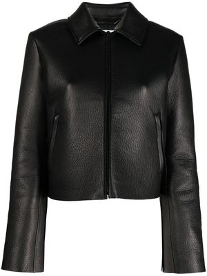 Acne Studios cropped leather jacket - Black