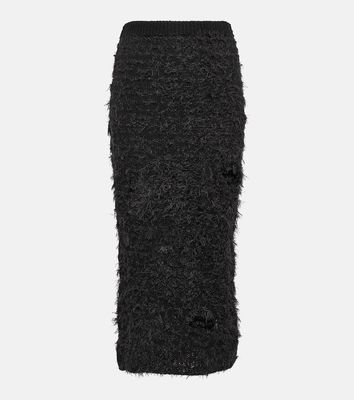 Acne Studios Cutout wool-blend midi skirt