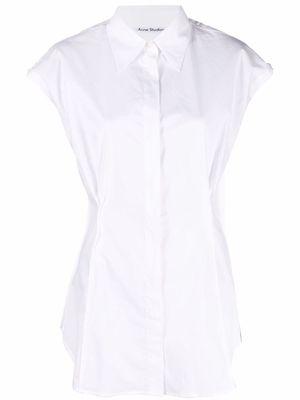 Acne Studios dart-detail cap-sleeves shirt - White