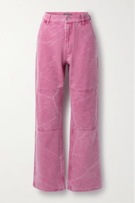 Acne Studios - Distressed Cotton-canvas Wide-leg Pants - Pink