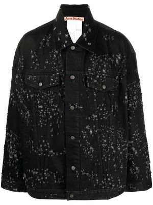 Acne Studios distressed-effect denim jacket - Black