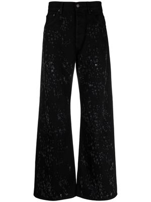 Acne Studios distressed high-waisted flared jeans - Black