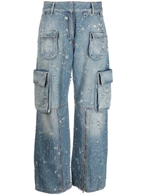 Acne Studios distressed relaxed-fit cargo jeans - Blue