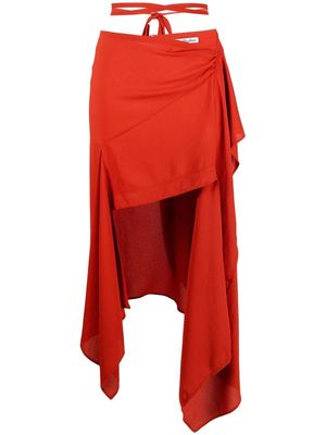 Acne Studios draped asymmetric midi skirt - Red
