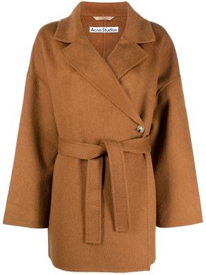 Acne Studios drop-shoulder tie-waist coat - Brown
