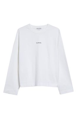 Acne Studios Edie Stamp Organic Cotton Logo T-Shirt in Optic White