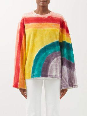 Acne Studios - Eisko Rainbow-stripe Cotton-terry T-shirt - Womens - Multi