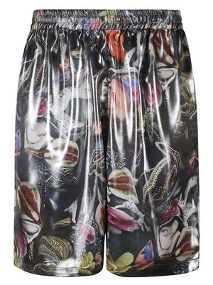 Acne Studios Elastic Waist Graphic Print Shorts