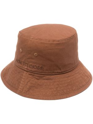 Acne Studios embroidered-logo bucket hat - Brown