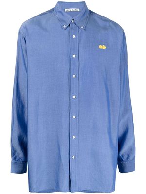 Acne Studios embroidered-logo button-down shirt - Blue