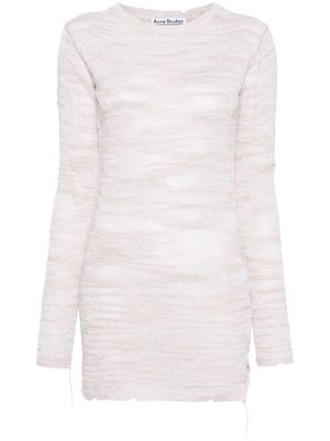 Acne Studios embroidered-logo knit dress - Neutrals