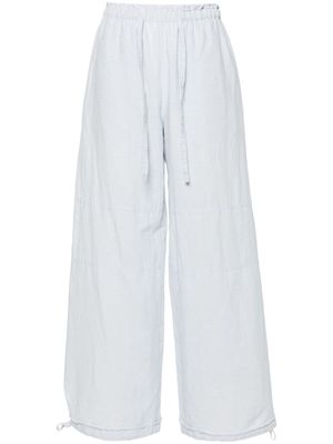 Acne Studios embroidered-logo wide-leg trousers - Blue