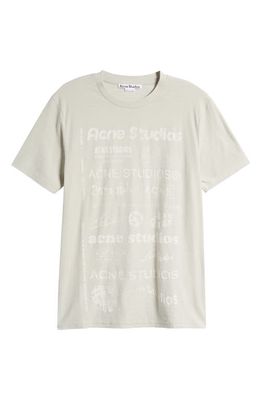 Acne Studios Everest Multi Logo Graphic T-Shirt in Herb Green