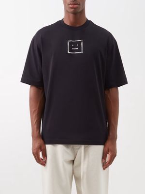 Acne Studios - Exford Crystal-face Cotton-blend T-shirt - Mens - Black