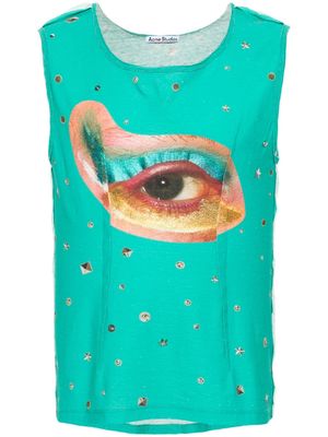 Acne Studios eye-print organic-cotton vest - Green