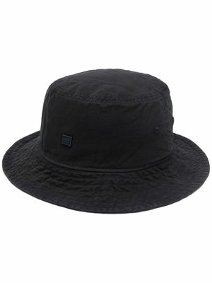 Acne Studios face embroidered bucket hat - Black
