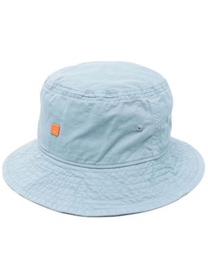 Acne Studios face embroidered bucket hat - Blue