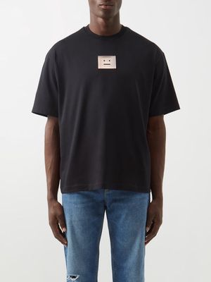 Acne Studios - Face-logo Cotton-blend Jersey T-shirt - Mens - Black