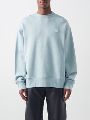 Acne Studios - Face-logo Cotton-jersey Sweatshirt - Mens - Blue