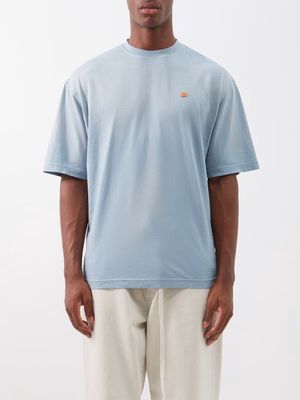Acne Studios - Face-logo Cotton-jersey T-shirt - Mens - Blue