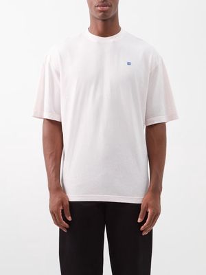 Acne Studios - Face-logo Cotton-jersey T-shirt - Mens - Pink