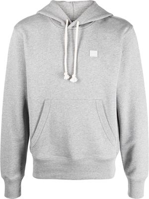 Acne Studios face logo-patch cotton hoodie - Grey
