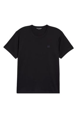 Acne Studios Face Patch Cotton Men's T-Shirt in Black