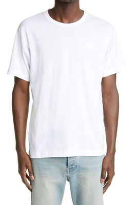 Acne Studios Face Patch Cotton Men's T-Shirt in Optic White