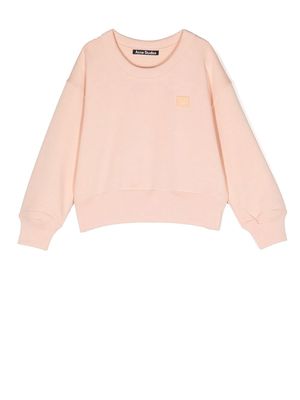 Acne Studios face patch cotton sweatshirt - Pink