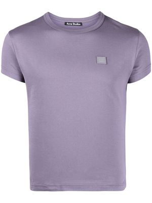 Acne Studios face patch cotton T-shirt - Purple