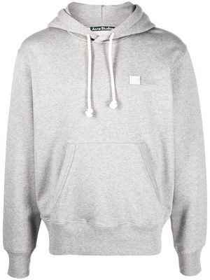 Acne Studios face-patch organic cotton hoodie - Grey