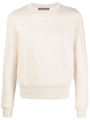 Acne Studios face-patch organic cotton sweatshirt - Neutrals