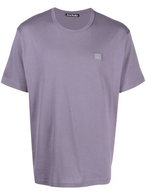 Acne Studios face patch short-sleeved T-shirt - Purple