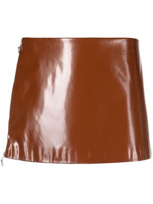 Acne Studios faux-leather mini skirt - Brown