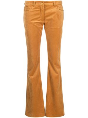 Acne Studios faux-suede flared trousers - Yellow