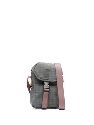 Acne Studios fine-check pattern messenger bag - Grey
