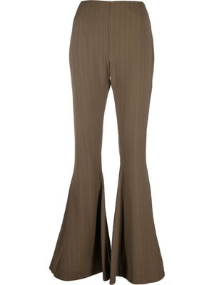Acne Studios flared pinstripe trousers - Green