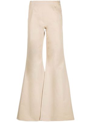 Acne Studios flared stretch-cotton trousers - Neutrals