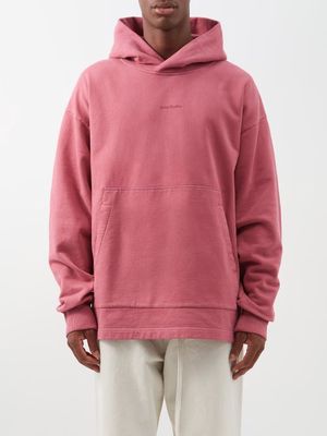 Acne Studios - Franklin Logo-print Cotton Hooded Sweatshirt - Mens - Pink