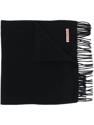 Acne Studios fringed wool scarf - Black