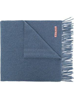 Acne Studios fringed wool scarf - Blue