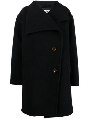 Acne Studios funnel-neck single-breasted coat - Black